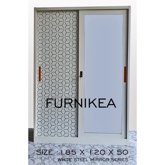 ~~~~~] Lemari Pakaian Sliding Besi Kaca / Lemari Besi Sliding 2 Pintu