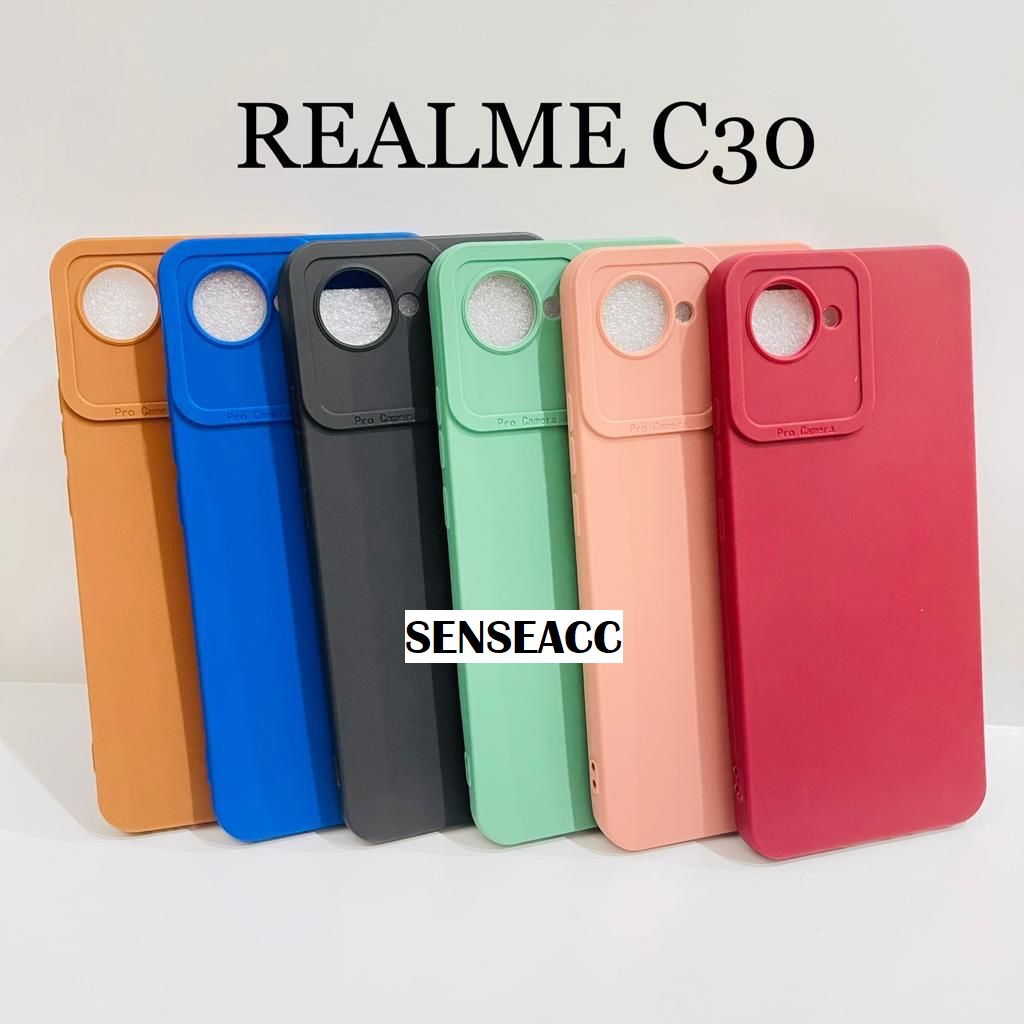 SoftCase ProCamera Silicon Matte Case Full Cover Realme C30 Realme C30s White_Cell