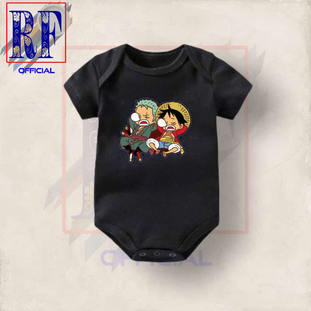 SC Kaos baju bayi jumper baby kids pendek Anime ONE PIECE Monkey D Luffy Chopper ZORO logo tulisan u
