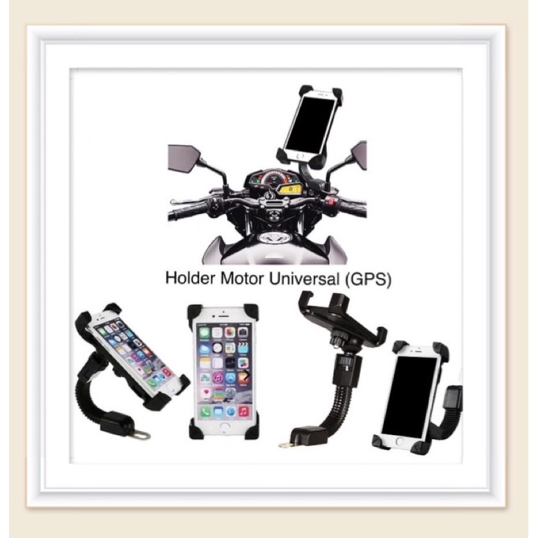 Holder motor braket pegangan hp/handphone buat di spion Universal GPS