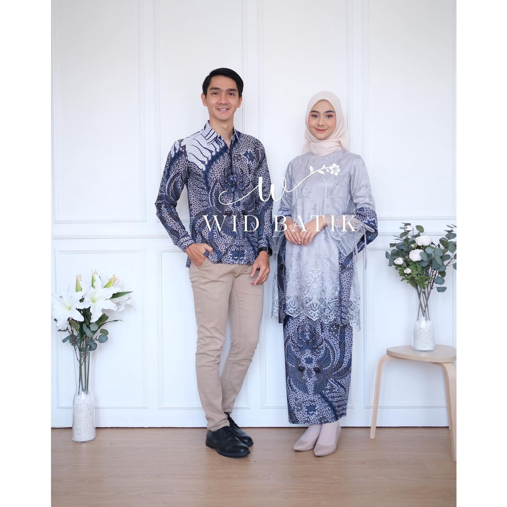 [Ada Jumbo] Termurah!!! Diana 3 Kebaya Batik Couple Brokat Wanita/Baju Pasangan/Kemeja Lamaran Baju Couple Sarimbit Brukat Tunik Terbaru 2024 Fashion Muslim Wanita Dewasaa Remaja