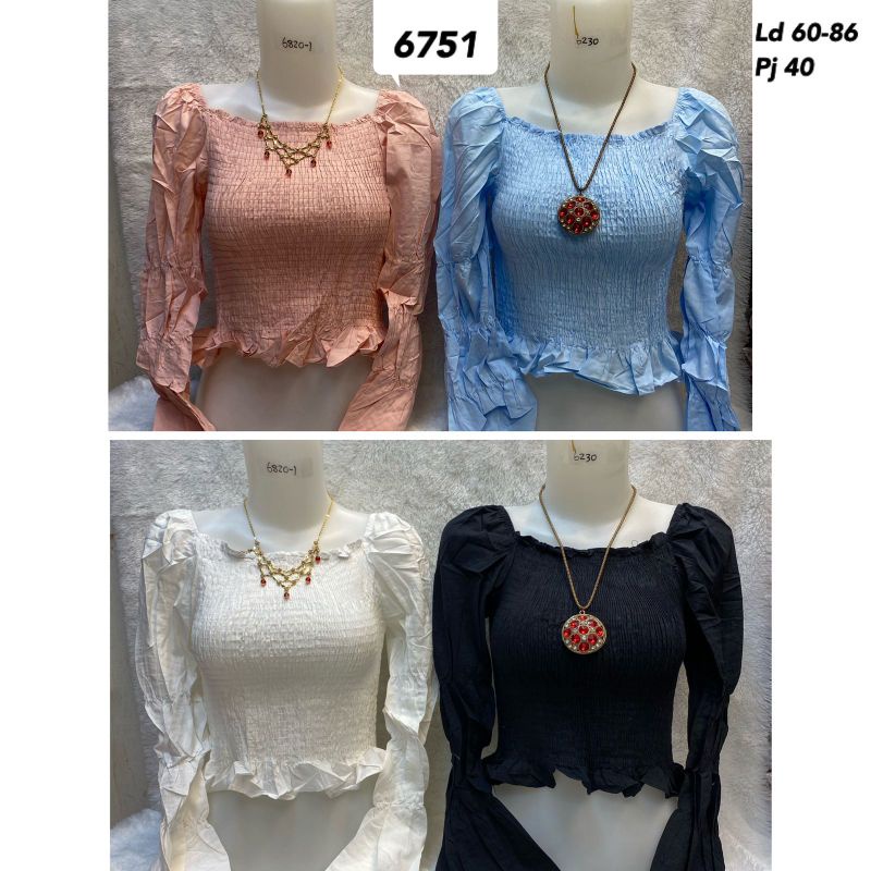 Atasan katun katun import 6751