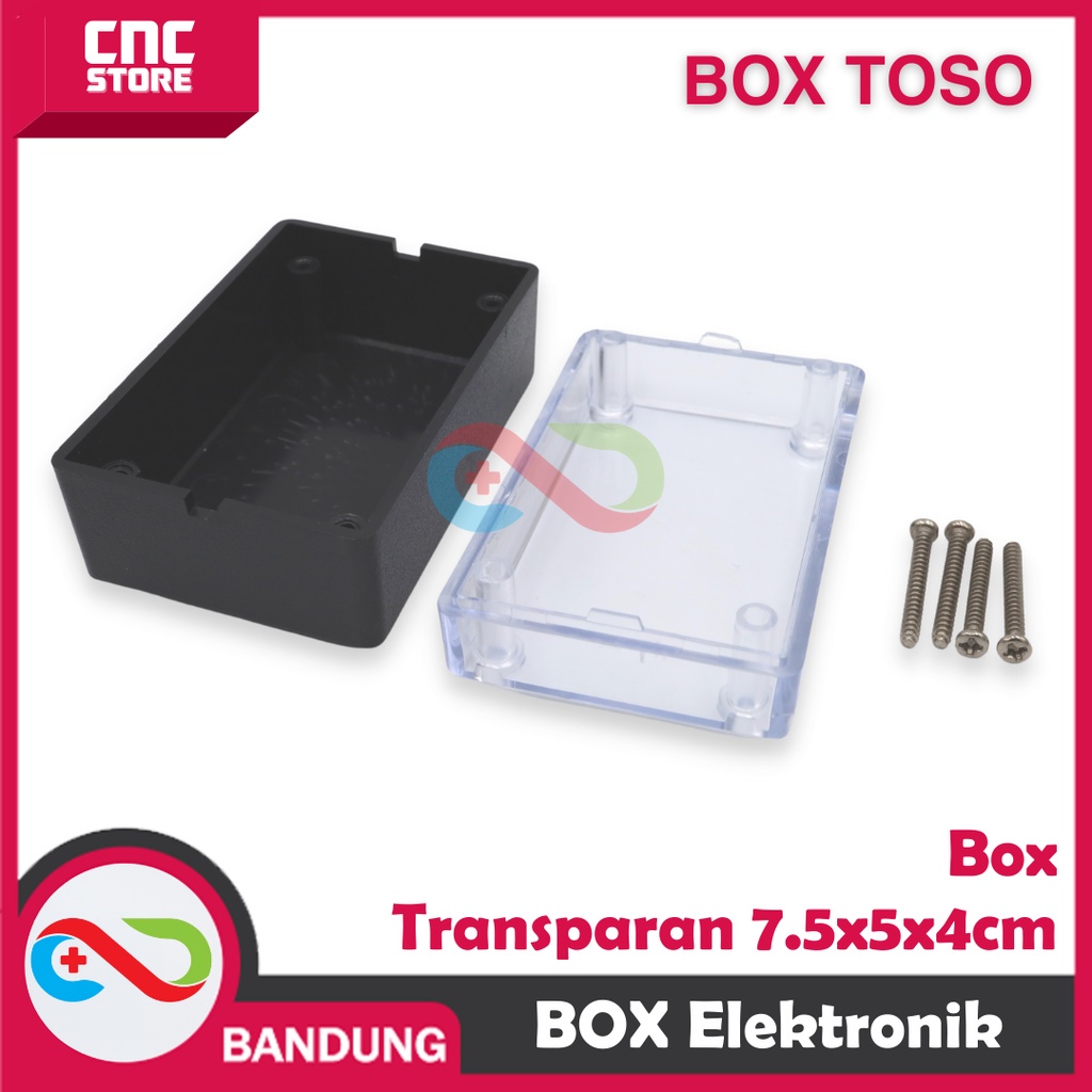 BOX TRANSPARAN BOX TOSO 36 LED 7,5X5X4CM KOTAK ELEKTRONIK BOX ELECTRONIC RANGKAIAN