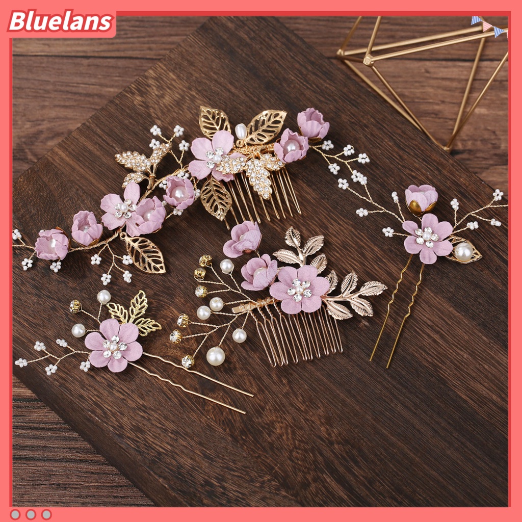 Bluelans Eye-catching Hair Clip Wedding Hair Comb Faux Pearl Crystal Bride Hair Accessories Exquisite for Wedding