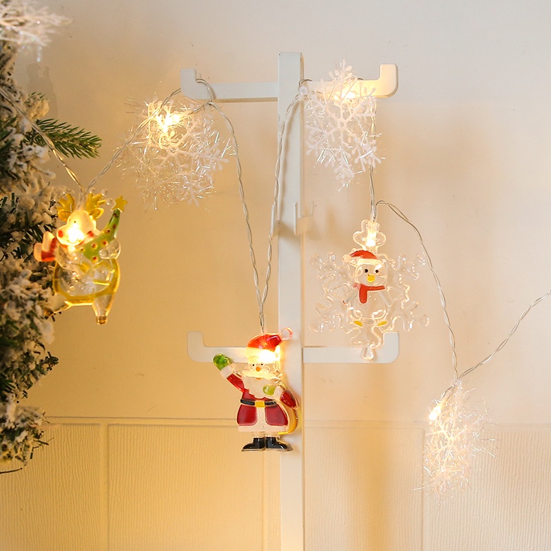 [ 2M Santa Claus snowflake Light String Decoration for home Bedroom Xmas Valentines Day Festival Party ]