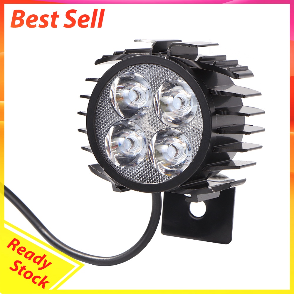 4 LED Electric Folding Bike Front Light Aluminum 12W Ebike Horn Headlight