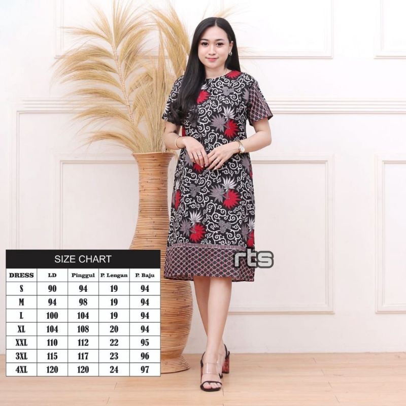 BISA PISAH Batik Couple Keluarga Sania ruffle ori ndoro jowi TERMURAH-Dress dewasa