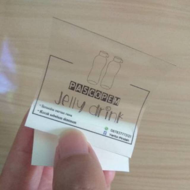 stiker label olshop transparan ukuran a3+