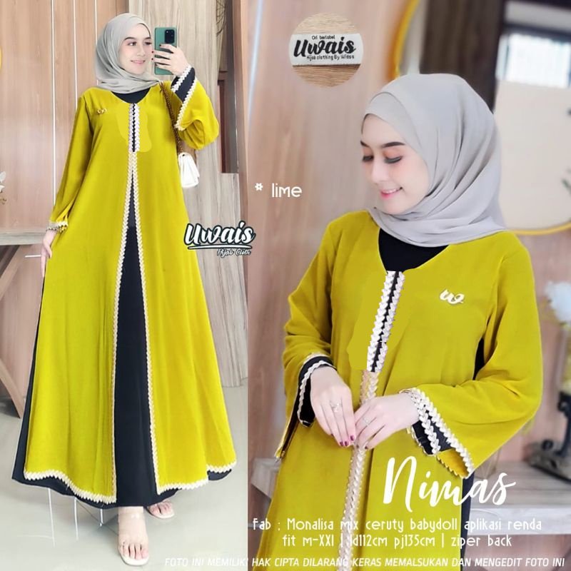 NIMAS DRESS MOSSCREPE MIX RENDA LD 110 PB 138 BRICK FASHION MUSLIM PAKAIAN MUSLIM WANITA TERBARU DRES WANITA GAMIS WANITA SIMPLE ELEGAN NYAMAN DI PAKAI DAN MURAH  BAJU DRESS 2022