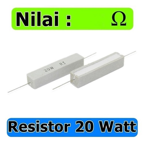 Resistor 20watt Putih Kotak Resistor 20 Watt Kapur Batu Keramik Nilai : 4.7 Ohm 10 Ohm 15 Ohm 18 Ohm 20 Ohm
