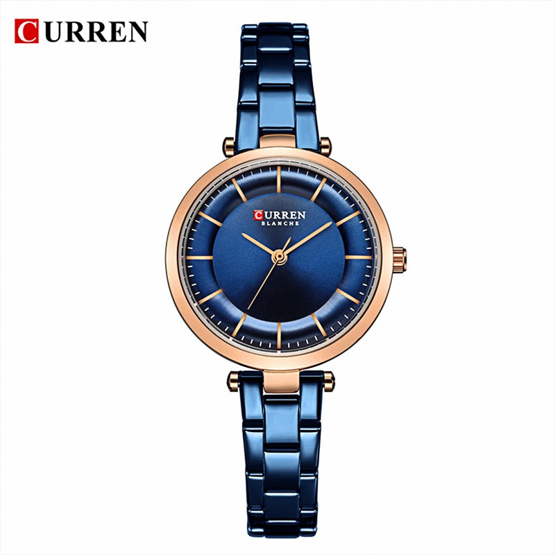 

Jam Wanita Curren Ladies Quartz Watch Simple Design Fashion Stainless Steel Waterproof Watch + Box