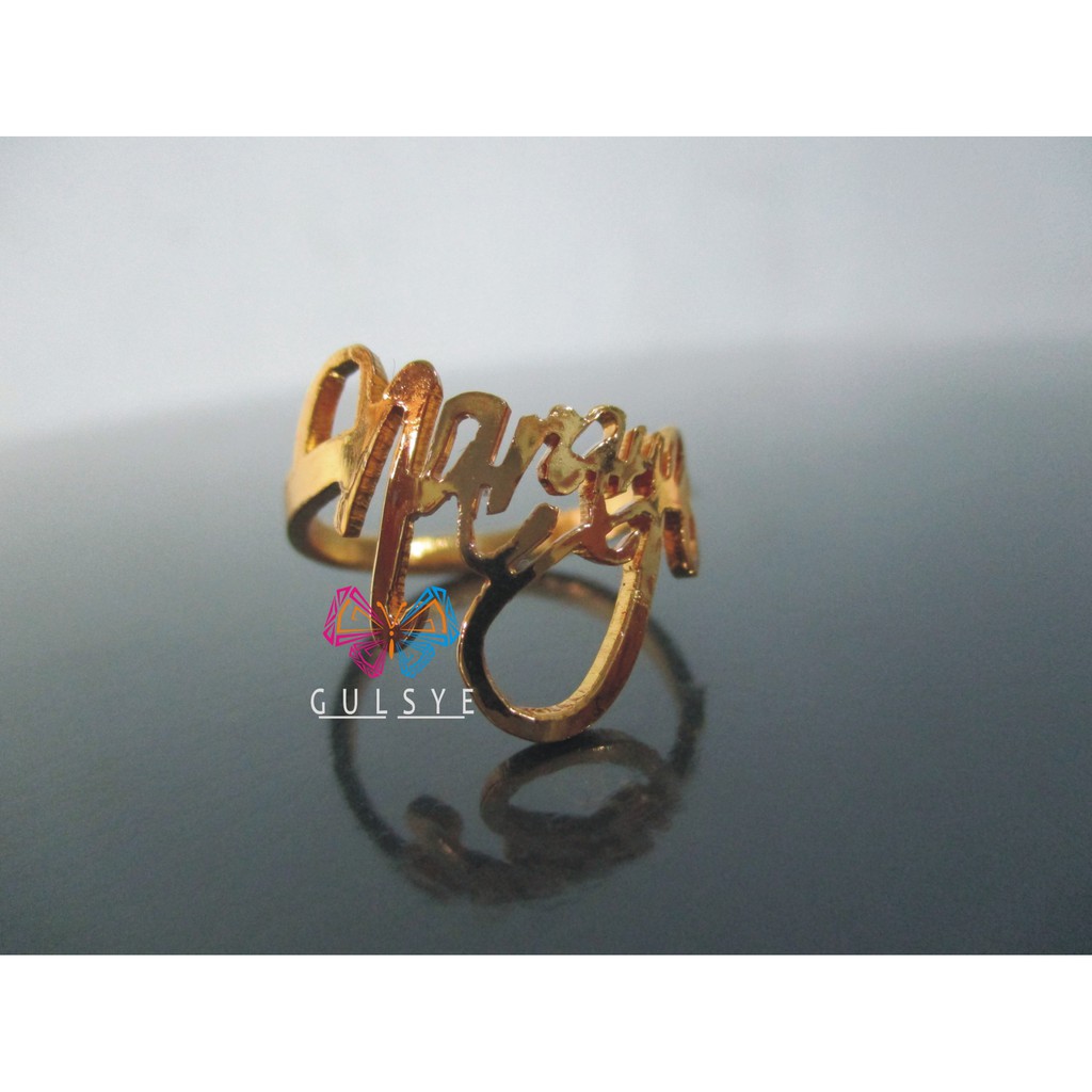 Terlaris || Liontin Nama LAPIS GOLD | aksesoris nama custom Kalung cincin gelang titanium LAPIS EMAS