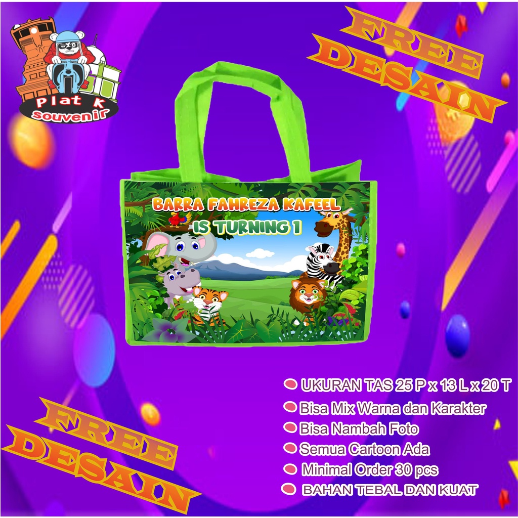 TAS TERLARIS DI SHOPEE TAS ULTAH / ULANGTAHUN ANAK CUSTOM ANIMAL