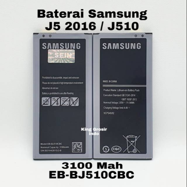 Baterai Samsung J5 2016 / J510 Original OEM EB-BJ510CBC Battery