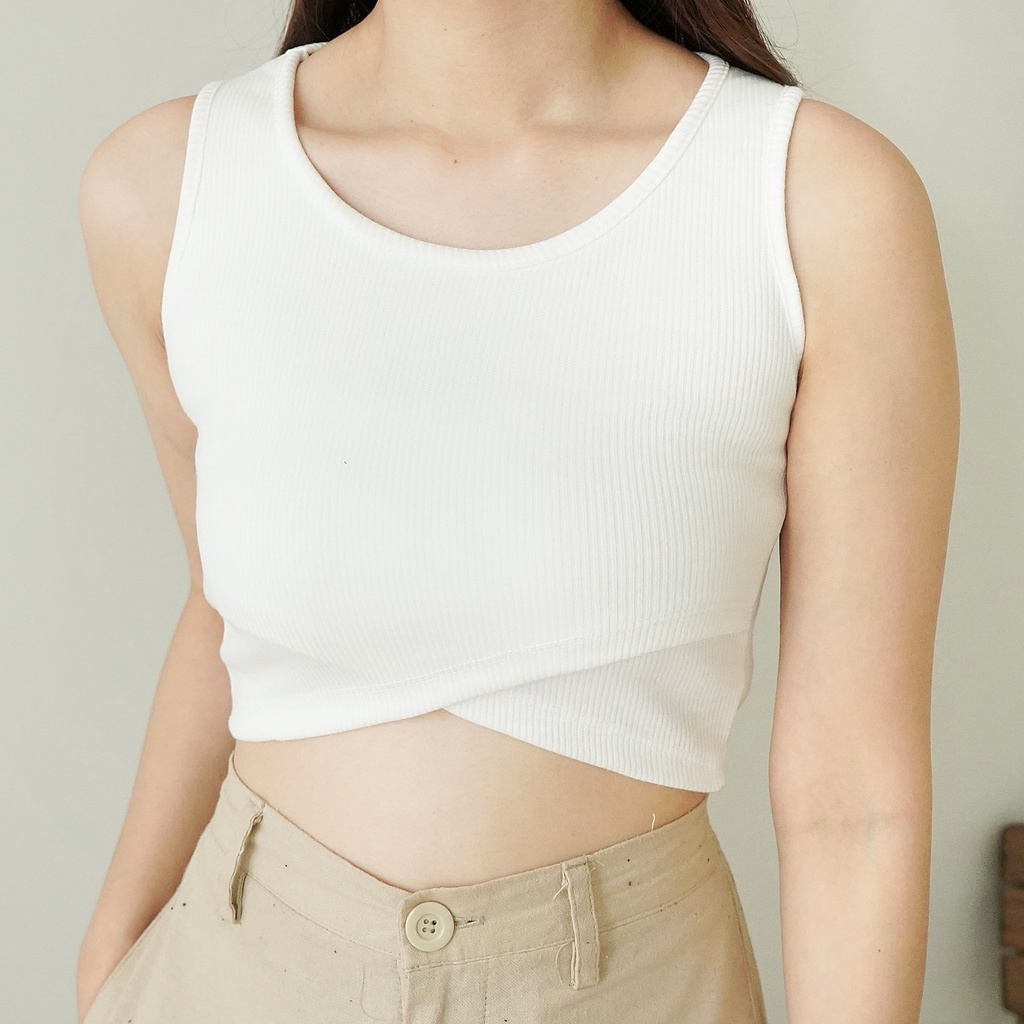 Tanktop Croptop Basic Polos Wanita Knit Baju Atasan Wanita 131