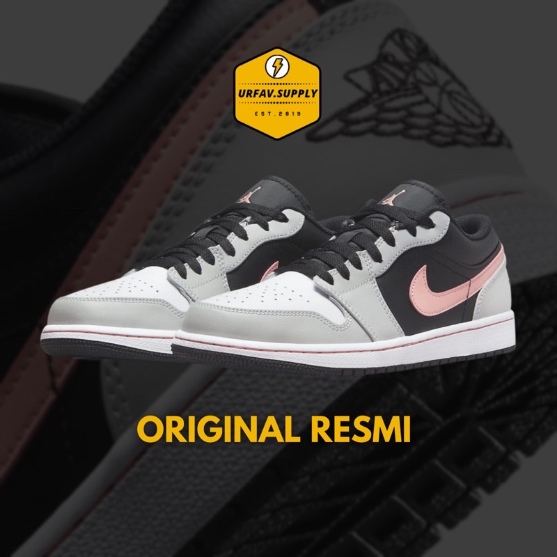 [RESMI] Nike Air Jordan 1 Low Black/Bleached Coral-Grey Fog