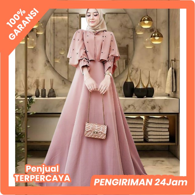 COD | Caca Dress l Carita Maxy l Gamis Muslim Wanita Termurah