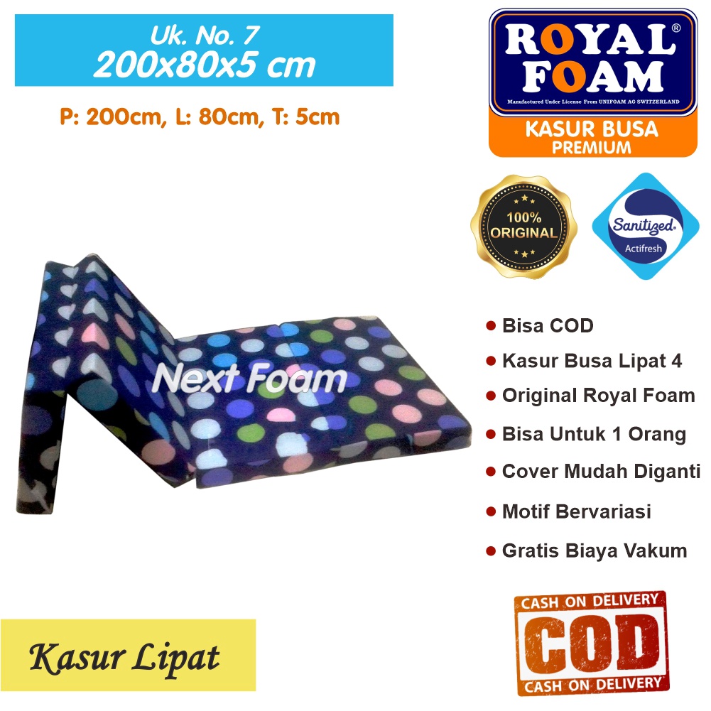 Kasur Busa Lipat Royal Foam Ukuran No 7 200x80x5 cm Tebal 5 cm D16 ORIGINAL