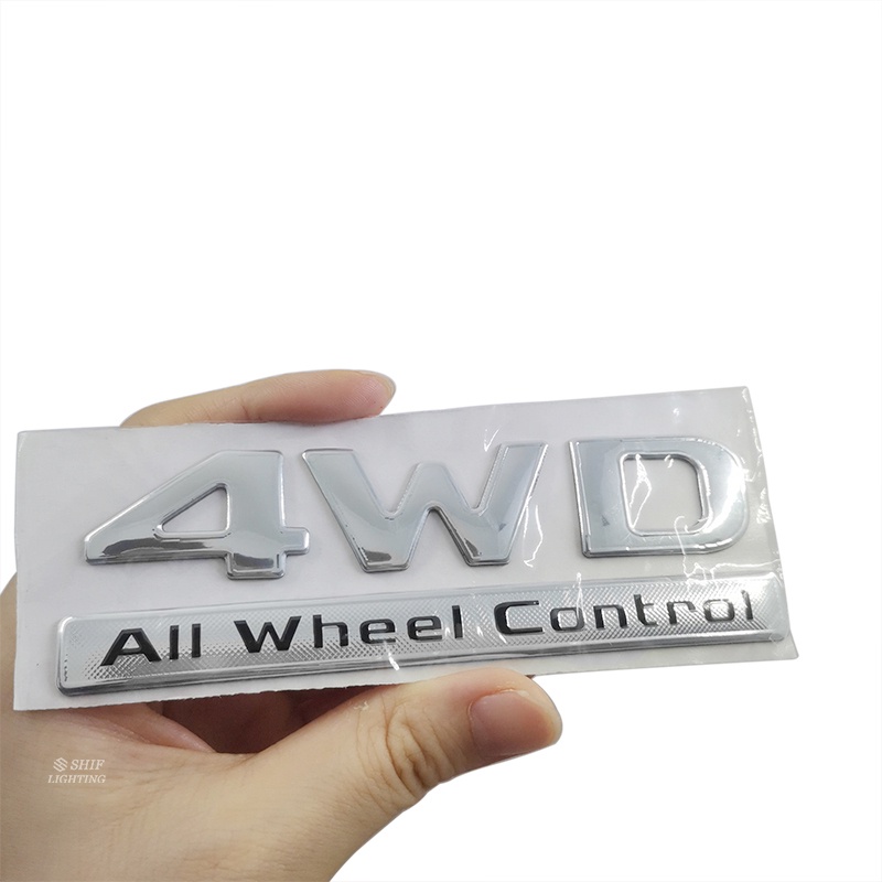 1pc Stiker Emblem Logo 4WD Bahan ABS Untuk Dekorasi Bagasi Belakang Mobil