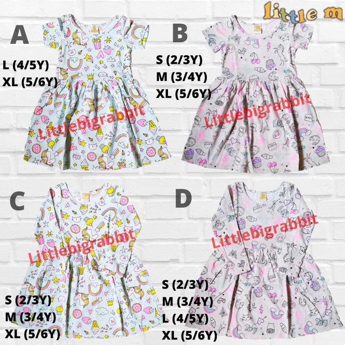 Dress Anak Little M (Brand Matahari) - S M L Xl 2 3 4 5 6 Tahun Termurah