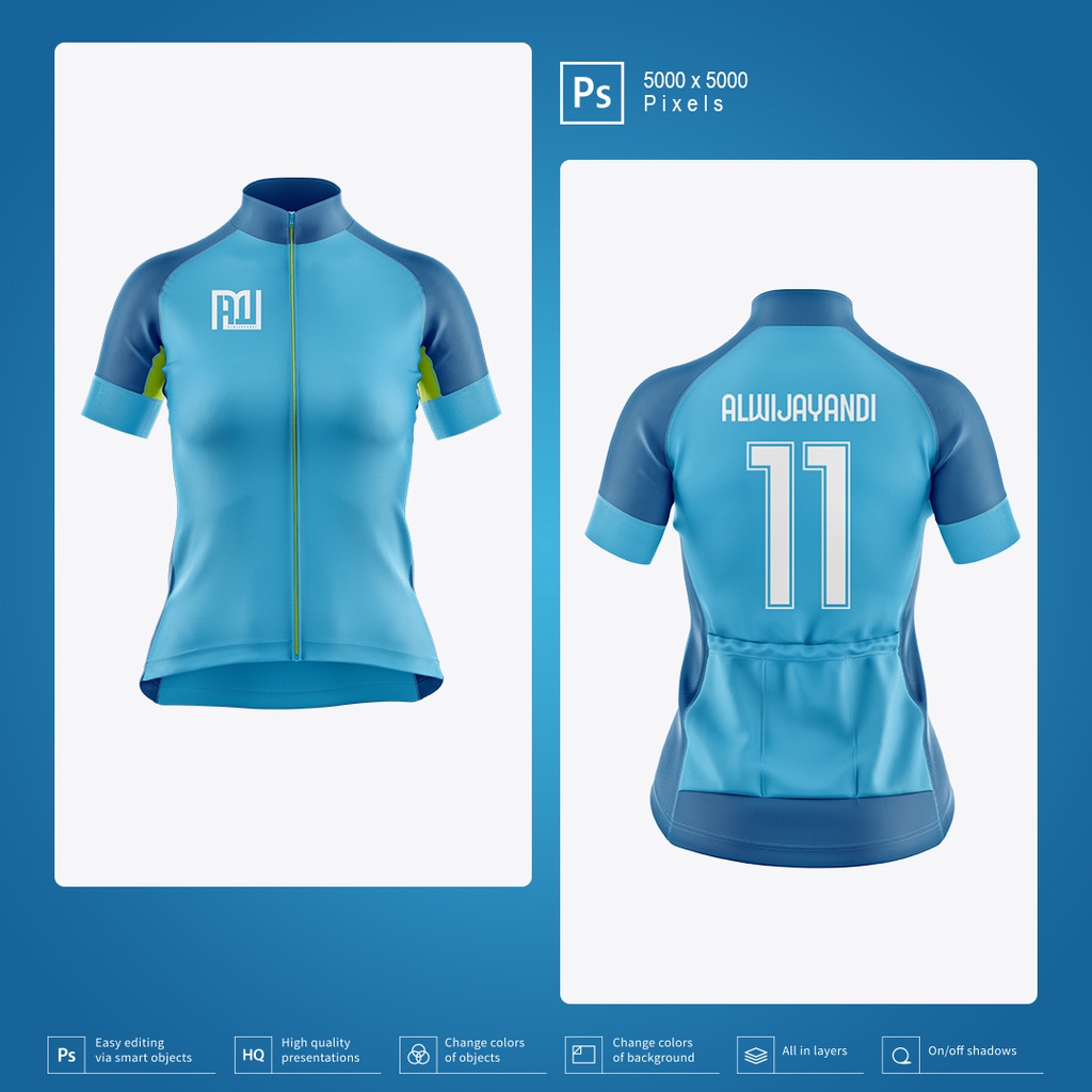 MOCKUP JERSEY SEPEDA WANITA - RESOLUSI 5000x5000 Pixels