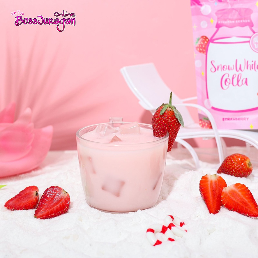 (BOSS) SNOW WHITE COLLA MELON/STRAWBERRY 55gr / collagen drink / minuman collagen snow white / minuman bubuk collagen / SNOW WHITE COLLAGEN DRINK