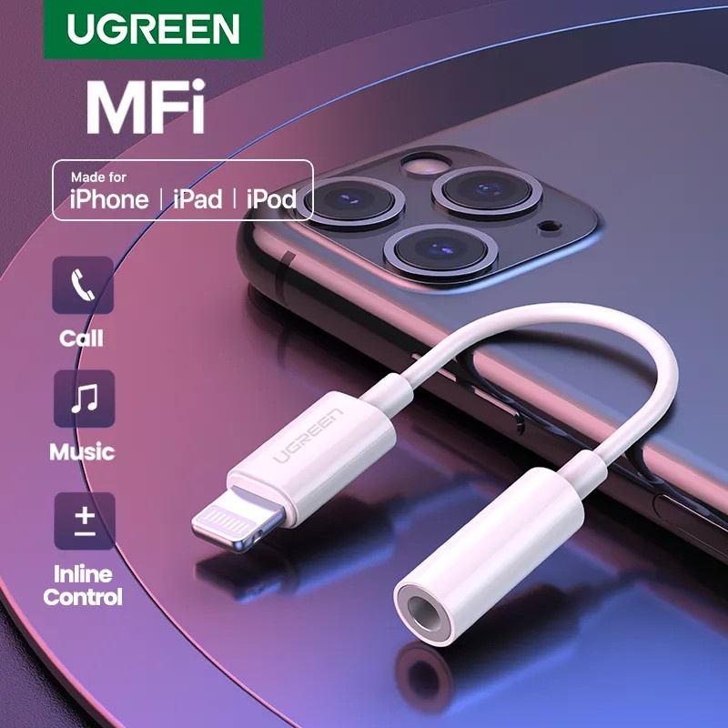 UGREEN Audio Converter Lightning to Jack 3.5mm MFI Certified iPhone