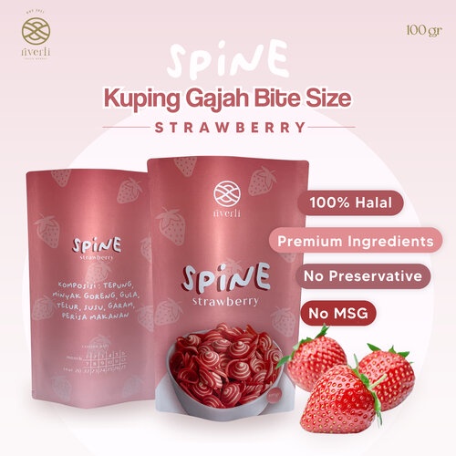 

SPINE Kuping Gajah Bite Size Strawberry 100 Gram Snack / Cemilan / Camilan / Makanan Ringan Tradisional yang Gurih, Renyah, dan Manisnya PAS di Mulut