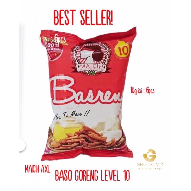 Basreng Maicih AXL Level 10 - Baso Goreng Super Pedas Olahan Ikan Tengiri 100g