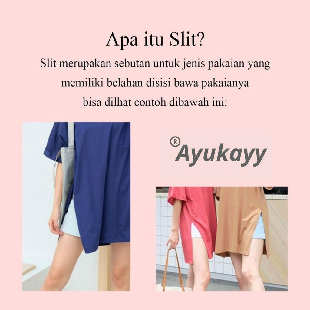 KAOS OVERSIZE T SHIRT WITH HIGH SLIT WANITA