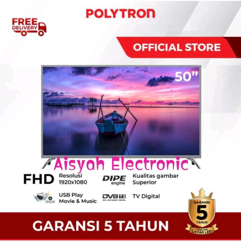 LED TV POLYTRON 50 INCH GARANSI 5 TAHUN