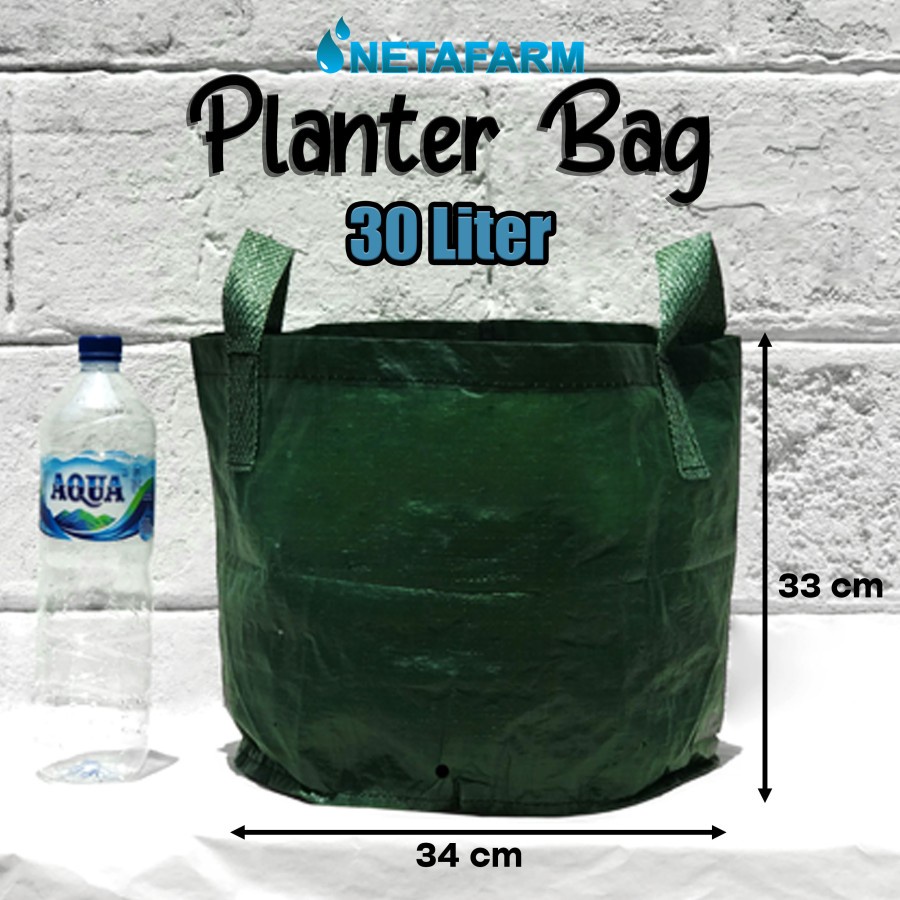 Planter Bag 30 Liter Hijau Kantong Pot Tanaman 2 Handle NETAFARM EG