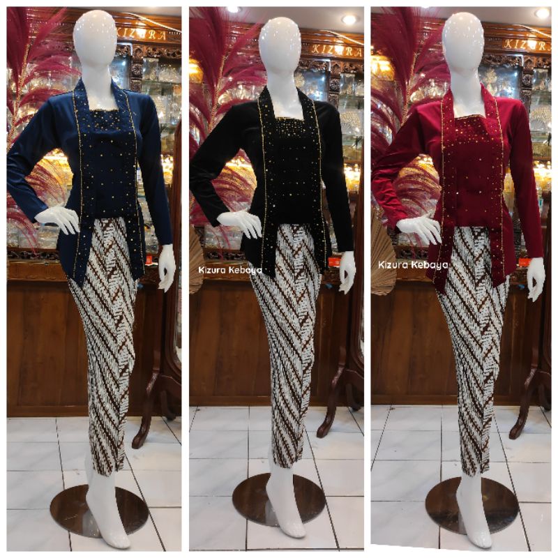 Kebaya Atasan Kutubaru Kebaya Bludru Kutubaru Domas/ibu besan/wisuda/prewedding/kondangan/karnaval/dll