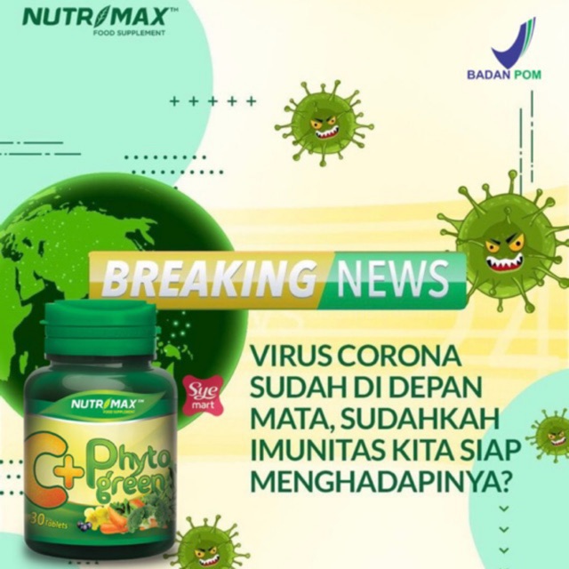 BPOM NUTRIMAX C+ PHYTOGREEN 30'S / NUTRIMAX PHYTO GREEN / VITAMIN DAYA TAHAN TUBUH / SYE