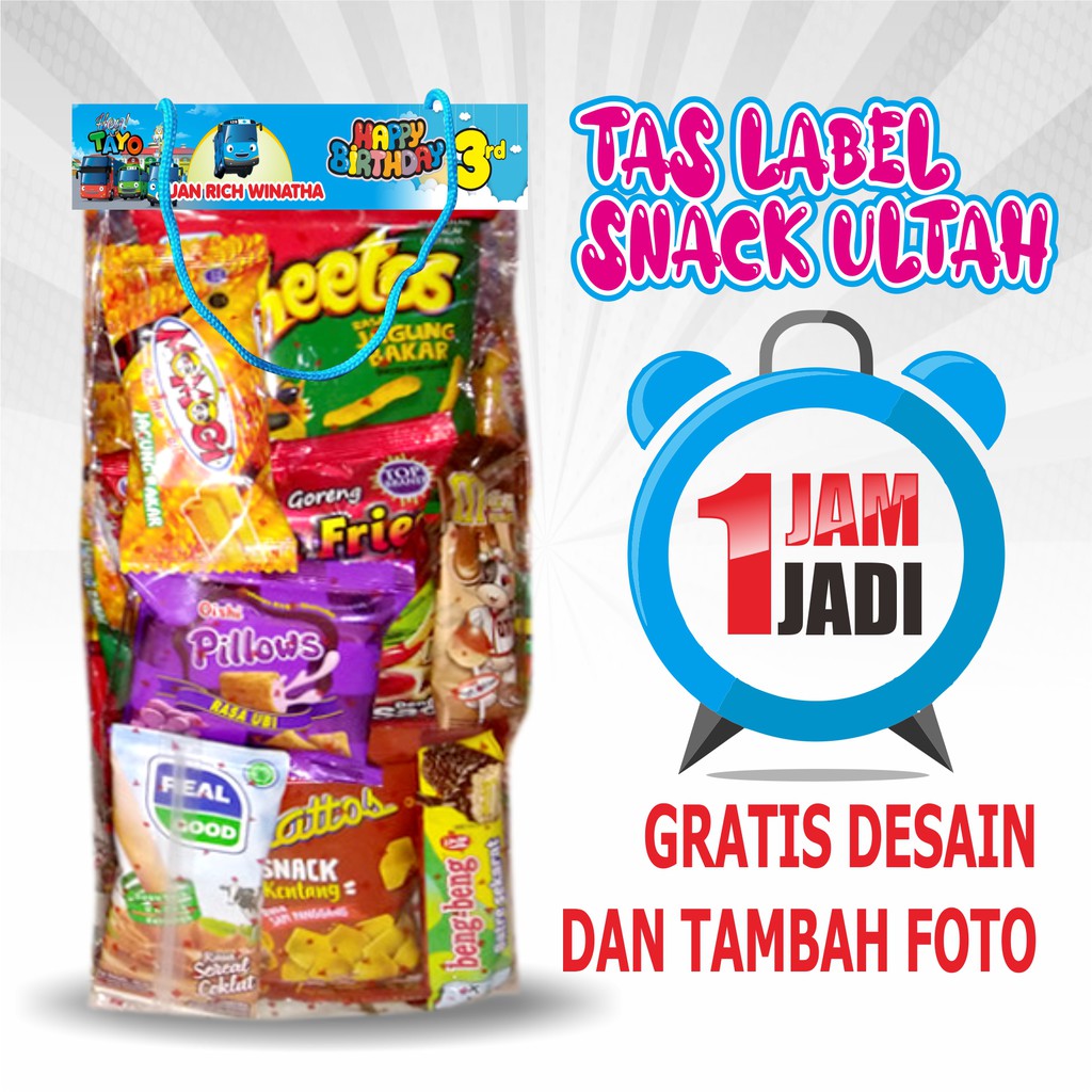 

Tas Label Ultah Jajan Snack Plastik Ulang Tahun ( aqiqoh tedak siten kelahiran anak idul fitri)
