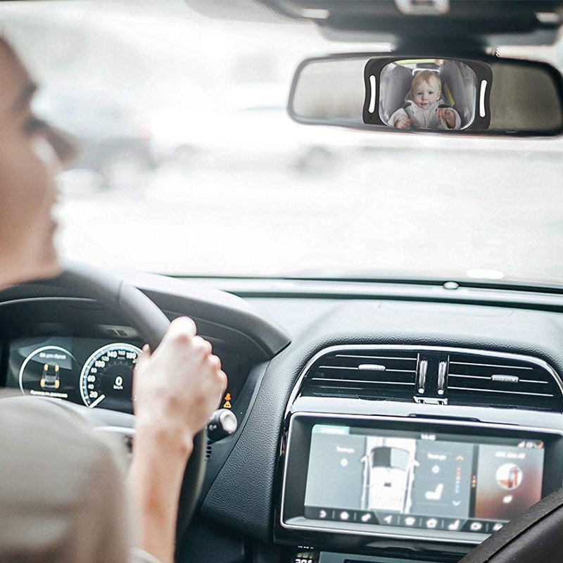 baby car mirror with light