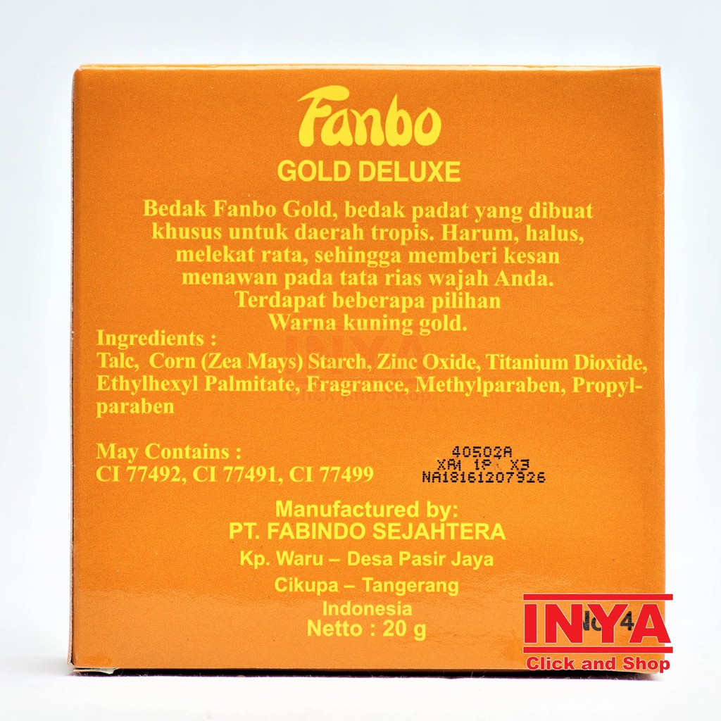 FANBO GOLD DELUXE 4 JANUR KUNING COMPACT POWDER 20gr - BEDAK PADAT