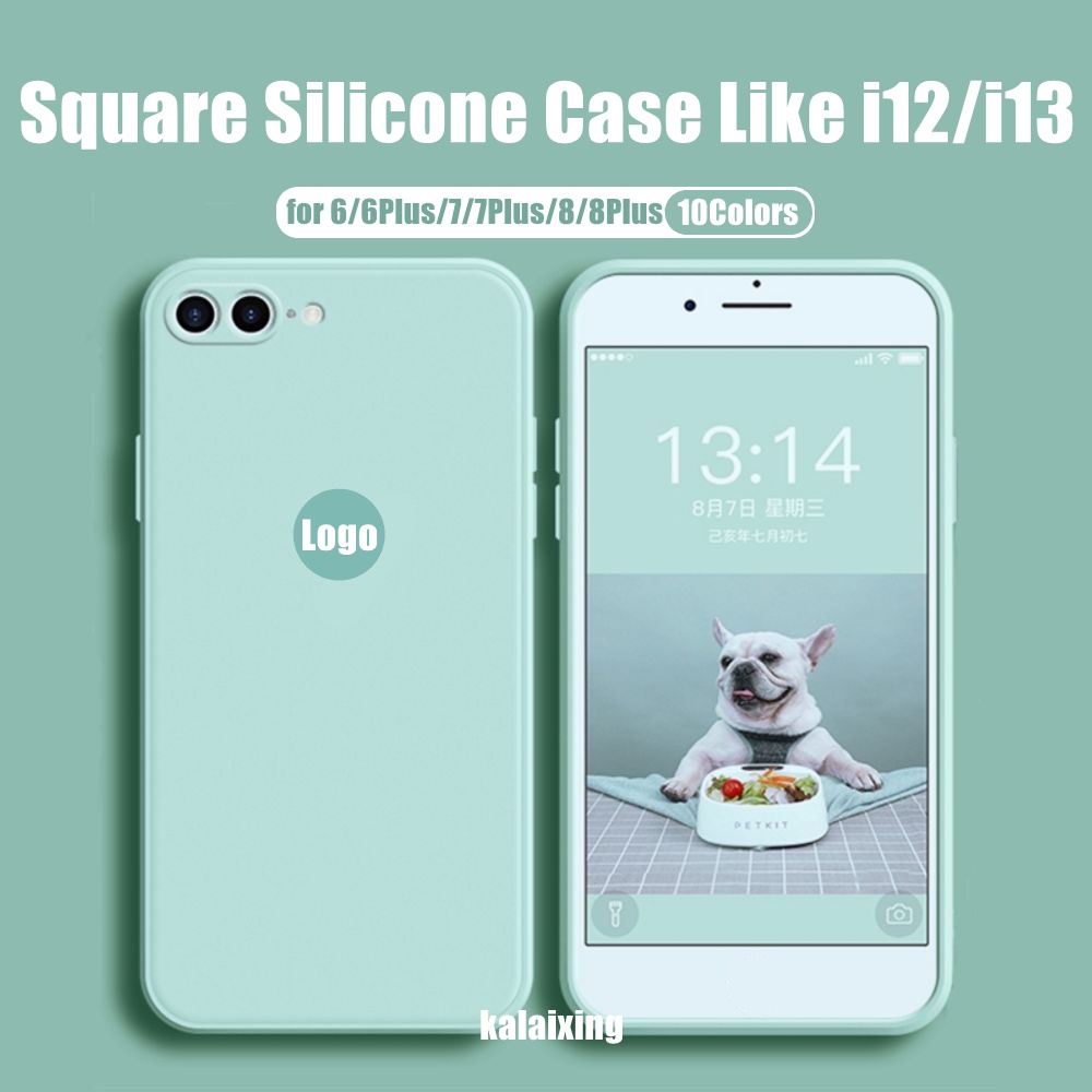 Case Untuk iPhone 14Pro Max13 12 11 Pro Max 7Plus 8plus 6 6s Plus7 +8+XR Xs Max Square Soft Silicone Case