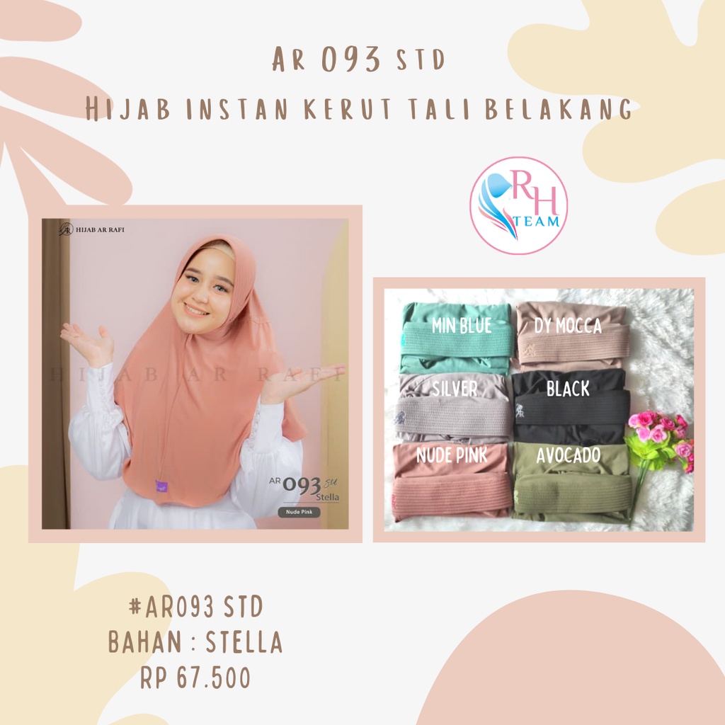 Jilbab Arrafi : AR 093 Hijab Instan Kerut Jilbab Daily Terlaris Hijab Tali Belakang