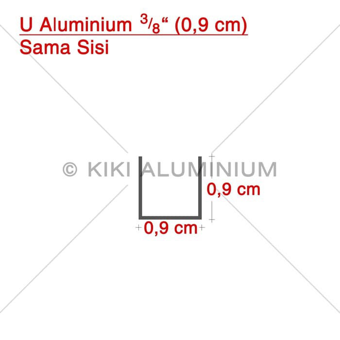 Kanal U Aluminium 3 8 0 9 Cm Tebal 1 Mm P 6 Meter Silver Shopee Indonesia