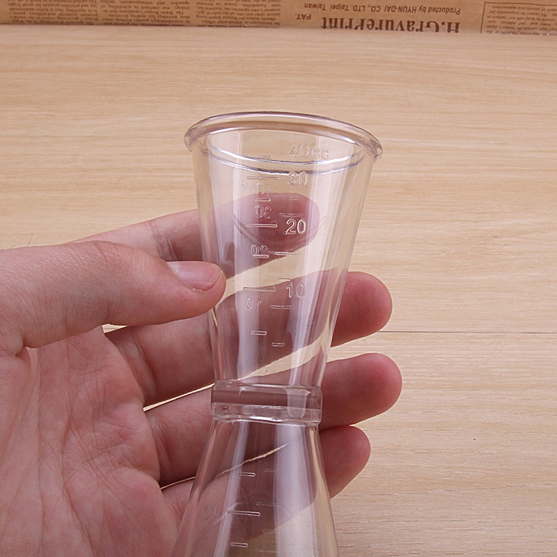 (C071) Jigger Acrylic Plastik Transparant 20/40ml Measuring Cup Gelas Ukur 20 40 cc 20/40cc plastic