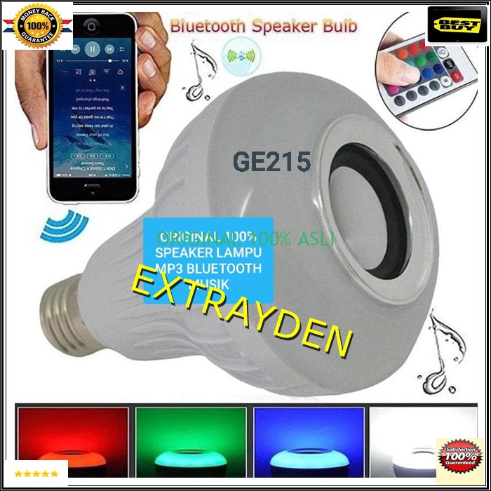 GE215 ORIGINAL lampu led bluetooth spk music blub Lampu musik rumah bluetooth Bohlam speaker mini