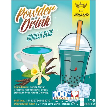 Javaland Bubuk Minuman Rasa Vanilla Blue 1Kg - Regular Plain | Bubble Powder Drink Boba