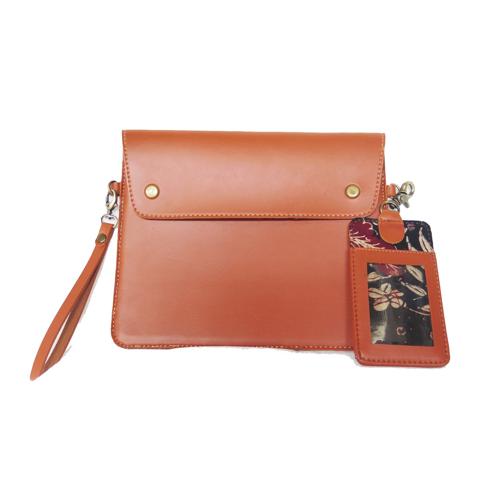 

PAKET Slim Pouch Nametag ID Card Holder Souvenir Kulit Imitasi Faux Leather Murah Kualitas Original