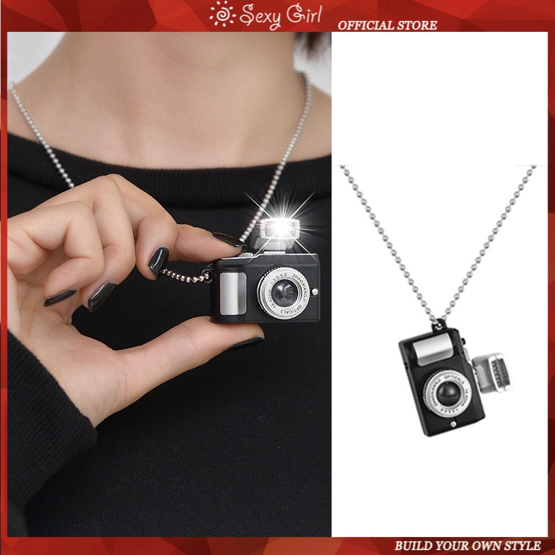 Hip Hop Flash SLR Camera Pendant Necklace Fashion Hip Hop Sweater Chain Couple Jewelry Sexy Girl Jewelry
