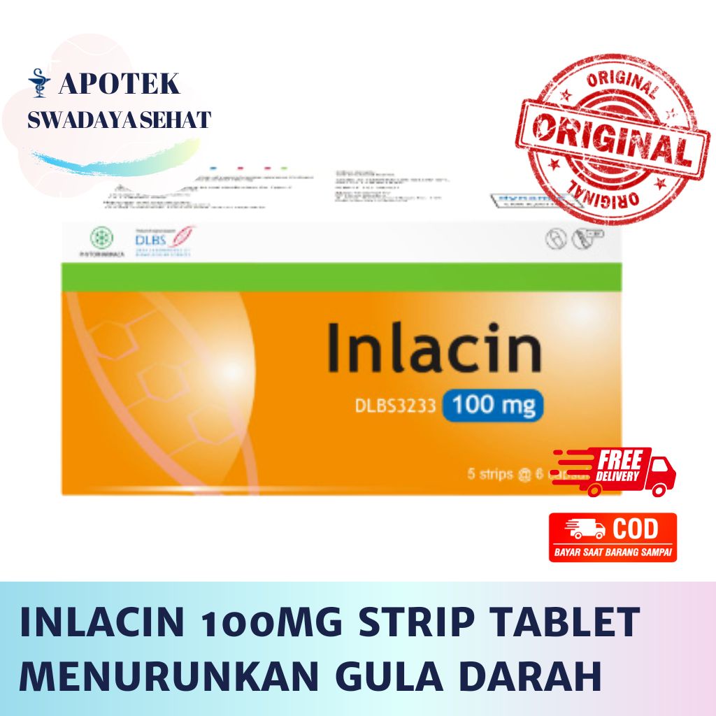 INLACIN 100MG Strip Tablet - Obat Membantu Menurunkan Kadar Gula Darah Diabetes