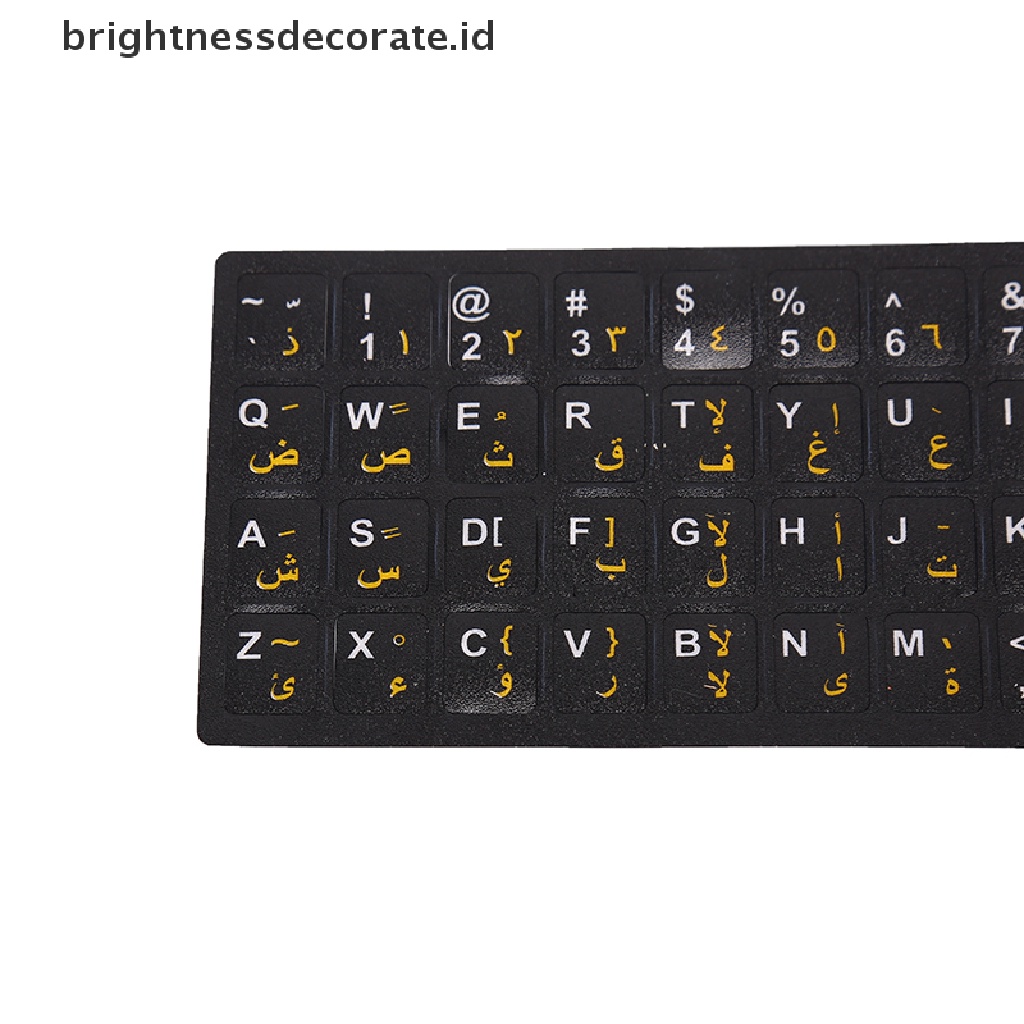 (Birth) Stiker Keyboard Huruf Arab Anti Air Tanpa Refleksi Warna Transparan