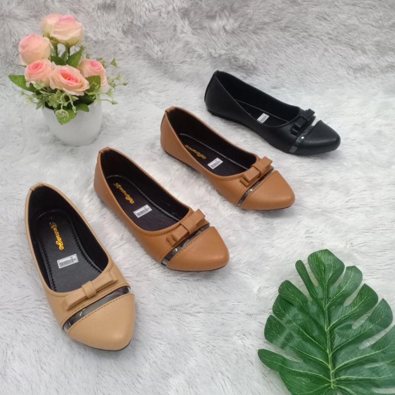 SEPATU FLAT SHOES WANITA SOL KARET H10 37/44