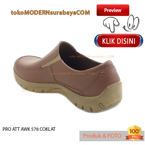 PRO ATT AWK 578 COKLAT sepatu pria slip on karet