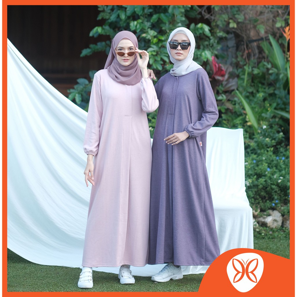 baju gamis wanita dress muslim terbaru DUP BASIC SR GEA DRESS - Gamis Kaos Polos Wanita Modern Orig 